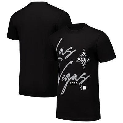 Unisex round21 Las Vegas Aces Script Sizzle Oversized Boxy T-Shirt