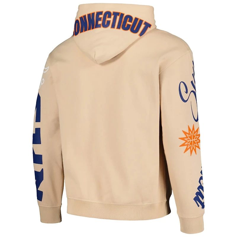 Unisex The Wild Collective Connecticut Sun Graffiti Acid Wash Pullover Hoodie