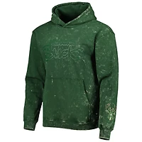 Unisex The Wild Collective Hunter Milwaukee Bucks Tonal Acid Wash Pullover Hoodie