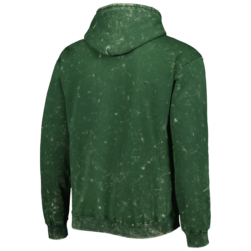 Unisex The Wild Collective Hunter Milwaukee Bucks Tonal Acid Wash Pullover Hoodie