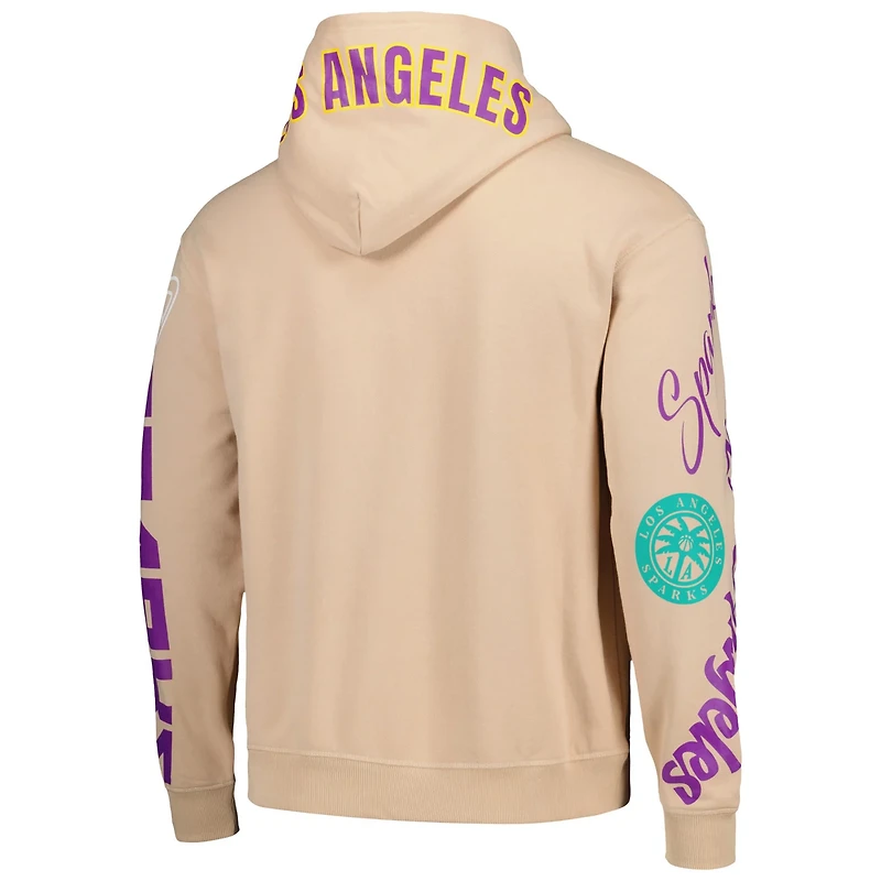 Unisex The Wild Collective Los Angeles Sparks Graffiti Acid Wash Pullover Hoodie