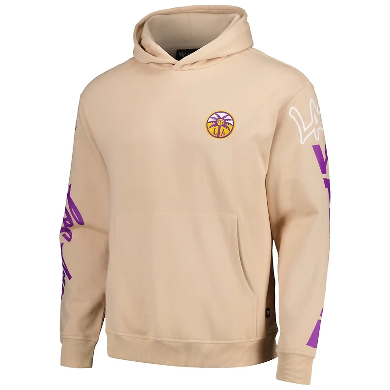 Unisex The Wild Collective Los Angeles Sparks Graffiti Acid Wash Pullover Hoodie