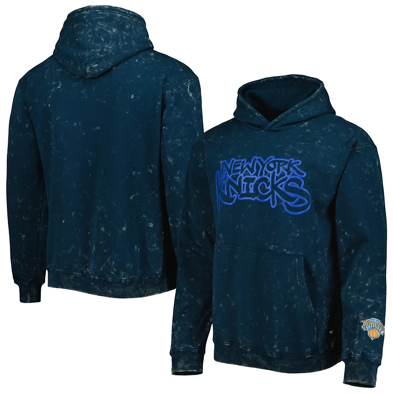 Unisex The Wild Collective New York Knicks Tonal Acid Wash Pullover Hoodie