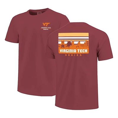 Virginia Tech Hokies Striped Campus Skyline T-Shirt
