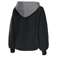 WEAR by Erin Andrews Brooklyn Nets Pieced Quarter-Zip Hoodie Jacket