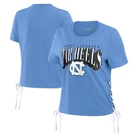 WEAR by Erin Andrews Carolina North Tar Heels Side Lace-Up Modest Crop T-Shirt
