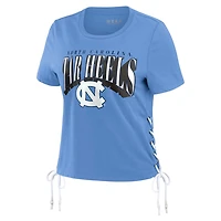 WEAR by Erin Andrews Carolina North Tar Heels Side Lace-Up Modest Crop T-Shirt
