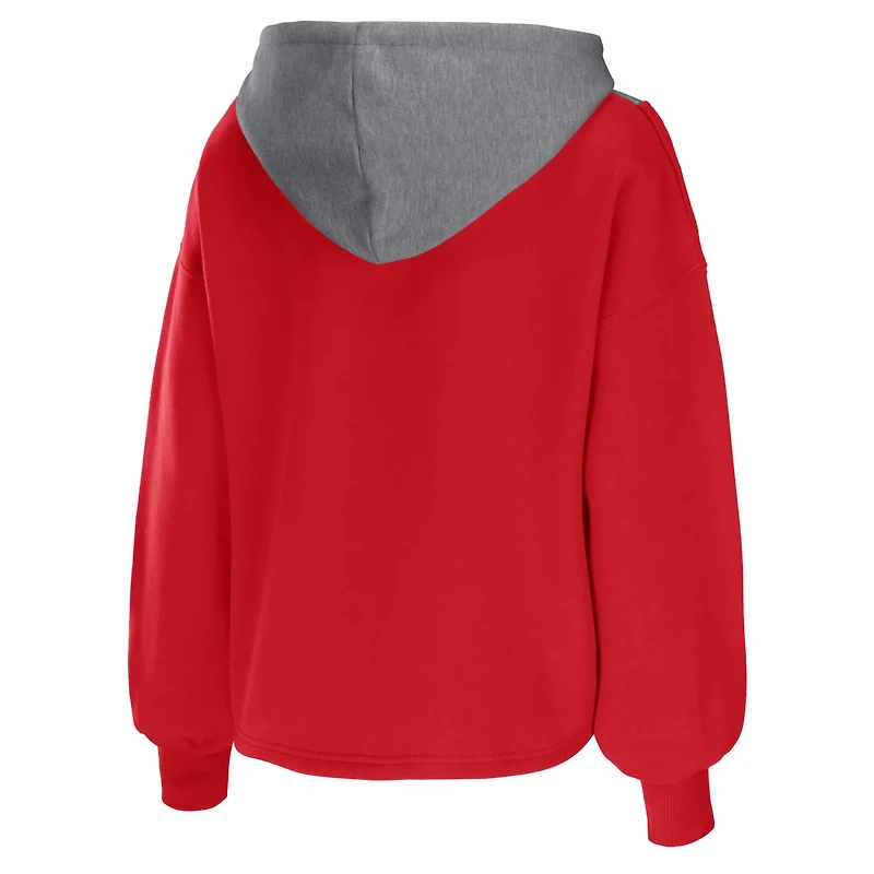 WEAR by Erin Andrews Chicago Bulls Pieced Quarter-Zip Hoodie Jacket