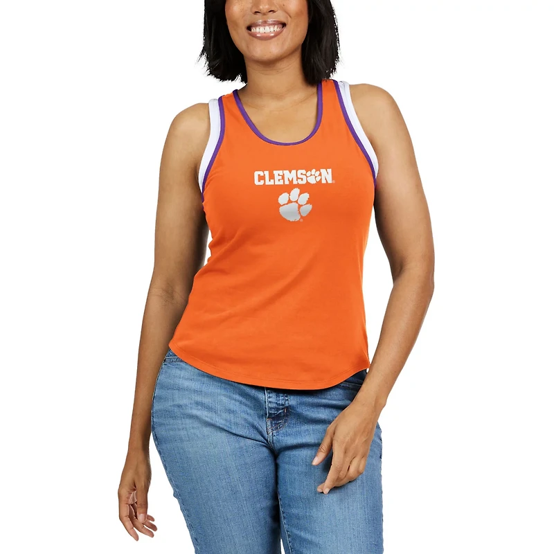 WEAR by Erin Andrews Clemson Tigers Open Hole Razorback Tank Top