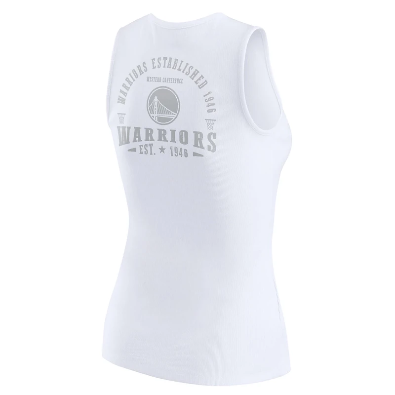WEAR by Erin Andrews Golden State Warriors Rib-Knit Henley Tank Top