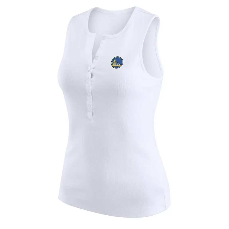 WEAR by Erin Andrews Golden State Warriors Rib-Knit Henley Tank Top