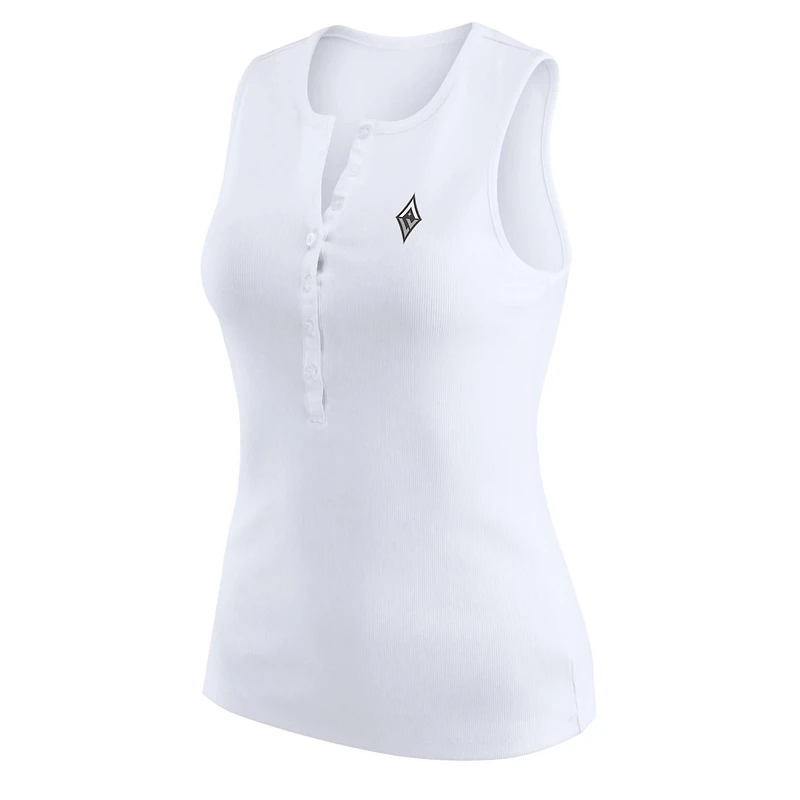 WEAR by Erin Andrews Las Vegas Aces Rib-Knit Henley Tank Top