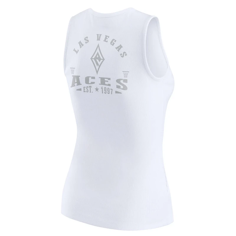 WEAR by Erin Andrews Las Vegas Aces Rib-Knit Henley Tank Top