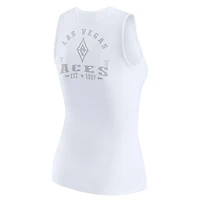 WEAR by Erin Andrews Las Vegas Aces Rib-Knit Henley Tank Top
