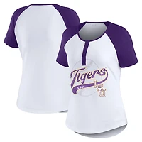 WEAR by Erin Andrews LSU Tigers Baseball Logo Raglan Henley T-Shirt