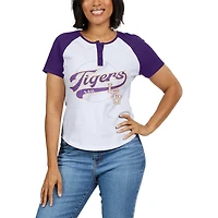 WEAR by Erin Andrews LSU Tigers Baseball Logo Raglan Henley T-Shirt
