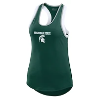 WEAR by Erin Andrews Michigan State Spartans Open Hole Razorback Tank Top