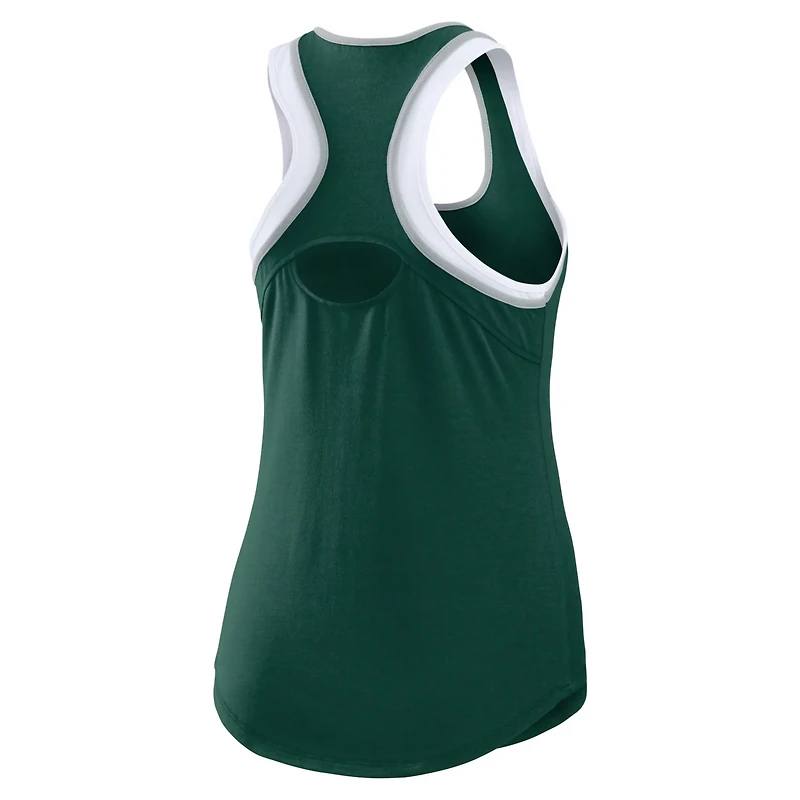 WEAR by Erin Andrews Michigan State Spartans Open Hole Razorback Tank Top