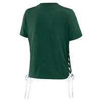 WEAR by Erin Andrews Michigan State Spartans Side Lace-Up Modest Crop T-Shirt
