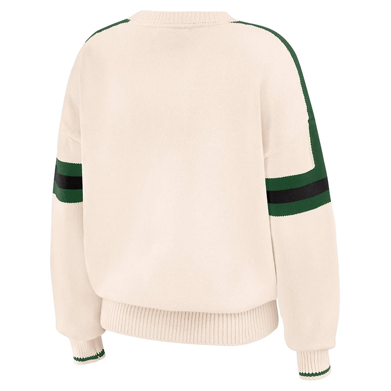WEAR by Erin Andrews Milwaukee Bucks Stripe Pullover Sweater