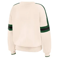 WEAR by Erin Andrews Milwaukee Bucks Stripe Pullover Sweater