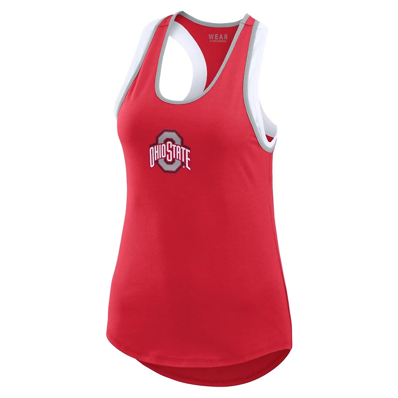 WEAR by Erin Andrews Ohio State Buckeyes Open Hole Razorback Tank Top