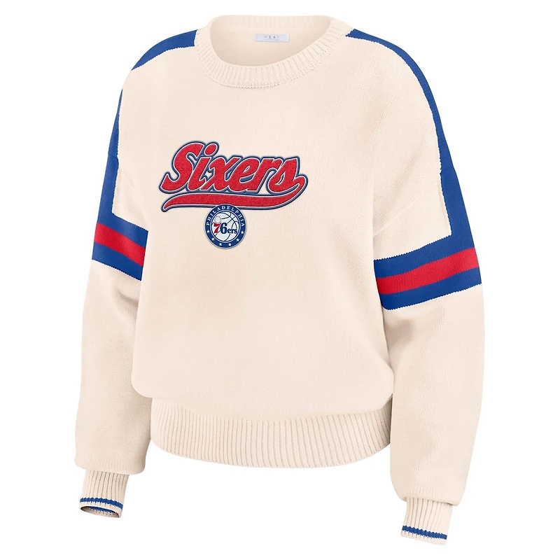 WEAR by Erin Andrews Philadelphia 76ers Stripe Pullover Sweater