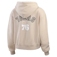 WEAR by Erin Andrews Philadelphia 76ers Tonal Felt Patch Full-Zip Hoodie