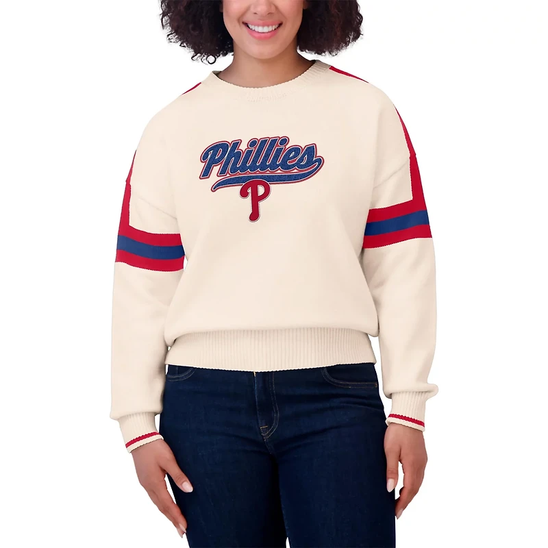 WEAR by Erin Andrews Philadelphia Phillies Stripe Pullover Sweater