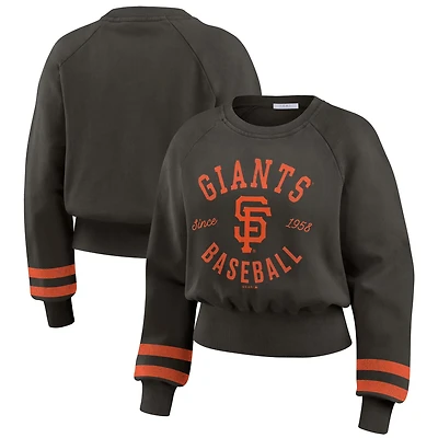 WEAR by Erin Andrews San Francisco Giants Vintage Washed Cropped Pullover Sweatshirt