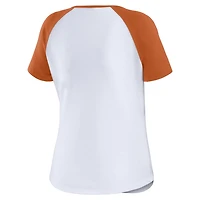 WEAR by Erin Andrews Texas Longhorns Baseball Logo Raglan Henley T-Shirt
