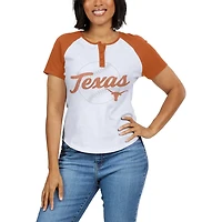 WEAR by Erin Andrews Texas Longhorns Baseball Logo Raglan Henley T-Shirt