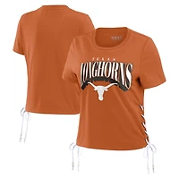 WEAR by Erin Andrews Texas Texas Longhorns Side Lace-Up Modest Crop T-Shirt