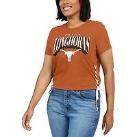WEAR by Erin Andrews Texas Texas Longhorns Side Lace-Up Modest Crop T-Shirt