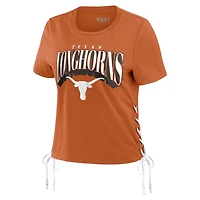 WEAR by Erin Andrews Texas Texas Longhorns Side Lace-Up Modest Crop T-Shirt