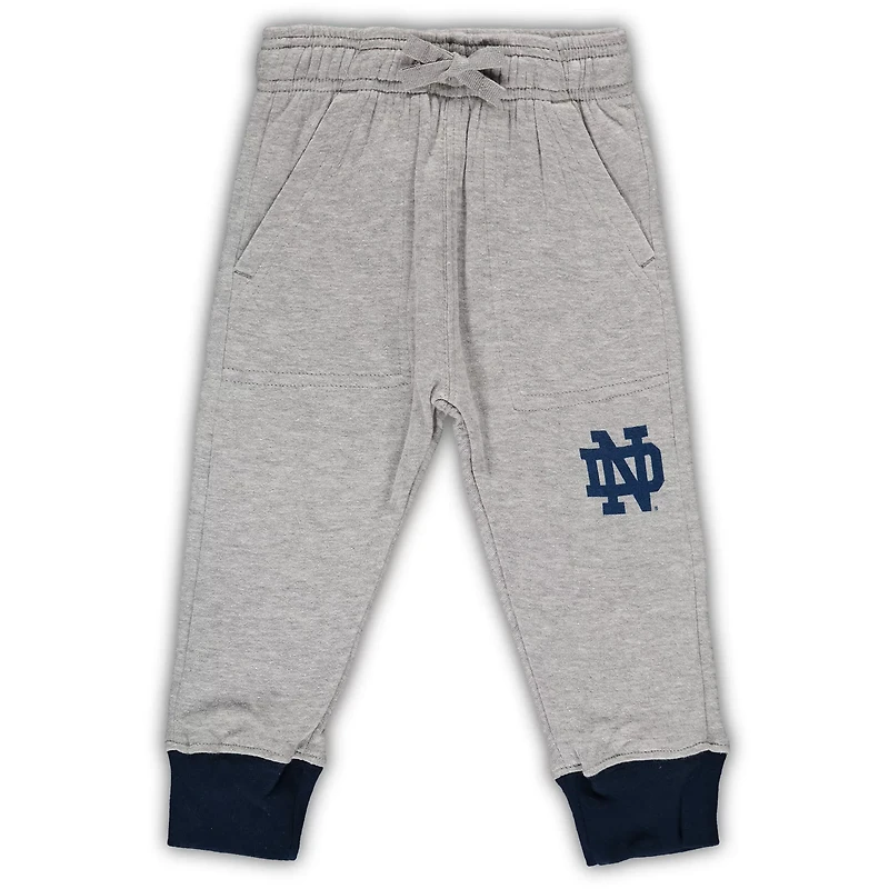 Wes Willy Heathered Gray/ Notre Dame Fighting Irish Jie Long Sleeve Bodysuit Pants Set