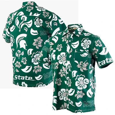 Wes  Willy Michigan State Spartans Floral Button-Up Shirt