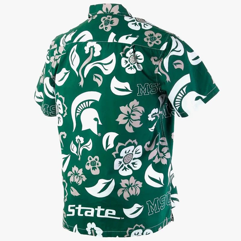 Wes  Willy Michigan State Spartans Floral Button-Up Shirt