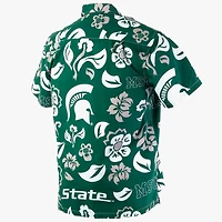 Wes  Willy Michigan State Spartans Floral Button-Up Shirt