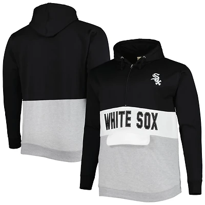 White Chicago Sox Big  Tall Fleece Half-Zip Hoodie