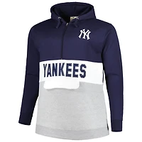 White New York Yankees Big  Tall Fleece Half-Zip Hoodie