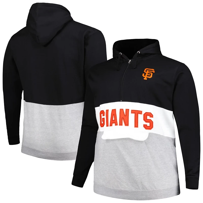 White San Francisco Giants Big Tall Fleece Half-Zip Hoodie
