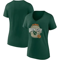 Wo Fanatics Hunter Milwaukee Bucks Hometown Collection Brew City V-Neck T-Shirt