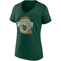 Wo Fanatics Hunter Milwaukee Bucks Hometown Collection Brew City V-Neck T-Shirt