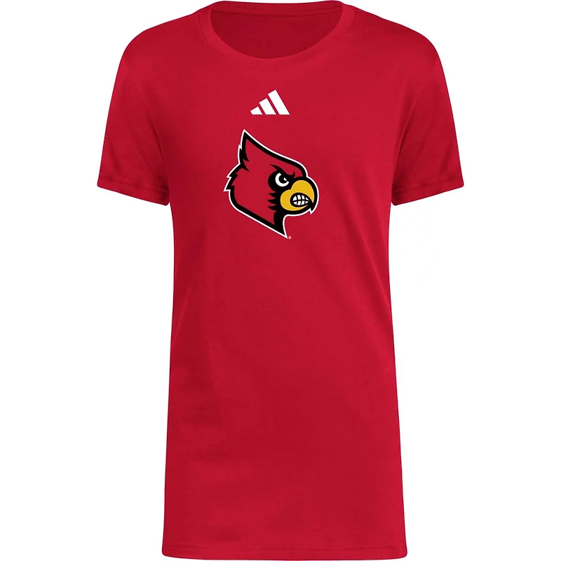 Youth adidas Louisville Cardinals 2023 Sideline Locker Room Logo Fresh T-Shirt