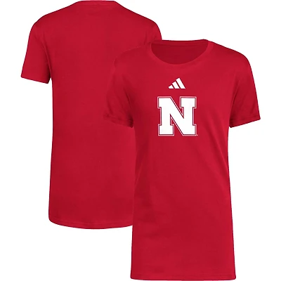 Youth adidas Nebraska Huskers 2023 Sideline Locker Room Logo Fresh T-Shirt