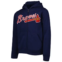 Youth Atlanta Braves Wordmark Full-Zip Fleece Hoodie