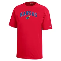 Youth Champion Kansas Jayhawks Arch Over Logo T-Shirt