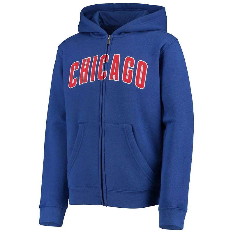 Youth Chicago Cubs Team Wordmark Full-Zip Hoodie