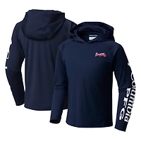 Youth Columbia Atlanta Braves Terminal Tackle Long Sleeve Hoodie T-Shirt